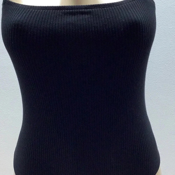 Shein black ribbed bodysuit size large Preloved - Picture 2 of 6
